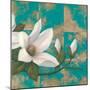 Aqua Floral II-TC Chiu-Mounted Art Print