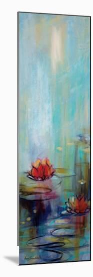 Aqua Lotus I-Karen Lorena Parker-Mounted Premium Giclee Print