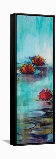 Aqua Lotus II-Karen Lorena Parker-Framed Stretched Canvas