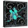 Aqua Lovebirds-Mindy Sommers-Stretched Canvas