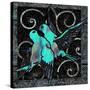 Aqua Lovebirds-Mindy Sommers-Stretched Canvas