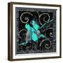 Aqua Lovebirds-Mindy Sommers-Framed Giclee Print