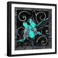 Aqua Lovebirds-Mindy Sommers-Framed Giclee Print