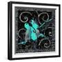 Aqua Lovebirds-Mindy Sommers-Framed Giclee Print