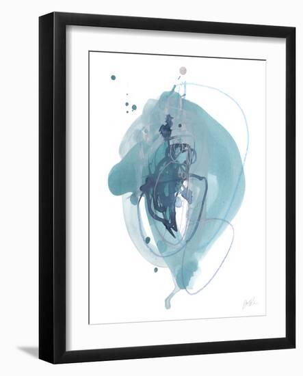 Aqua Orbit I-null-Framed Art Print