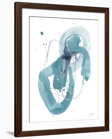 Aqua Orbit III-null-Framed Art Print