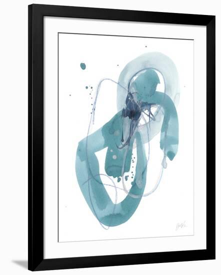 Aqua Orbit III-null-Framed Art Print