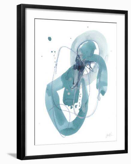 Aqua Orbit III-null-Framed Art Print