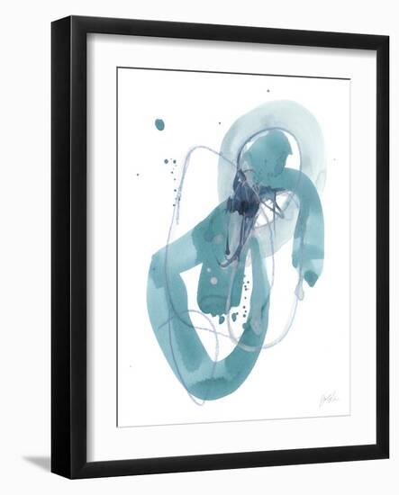 Aqua Orbit III-null-Framed Art Print