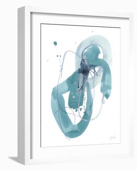 Aqua Orbit III-null-Framed Art Print