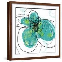 Aqua Petals-Jan Weiss-Framed Art Print