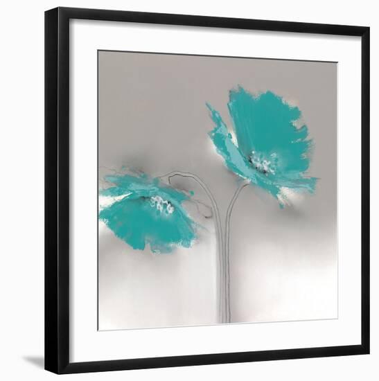 Aqua Platinum Petals II-J^P^ Prior-Framed Art Print