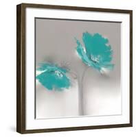 Aqua Platinum Petals II-J^P^ Prior-Framed Art Print