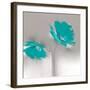 Aqua Platinum Petals II-J^P^ Prior-Framed Giclee Print