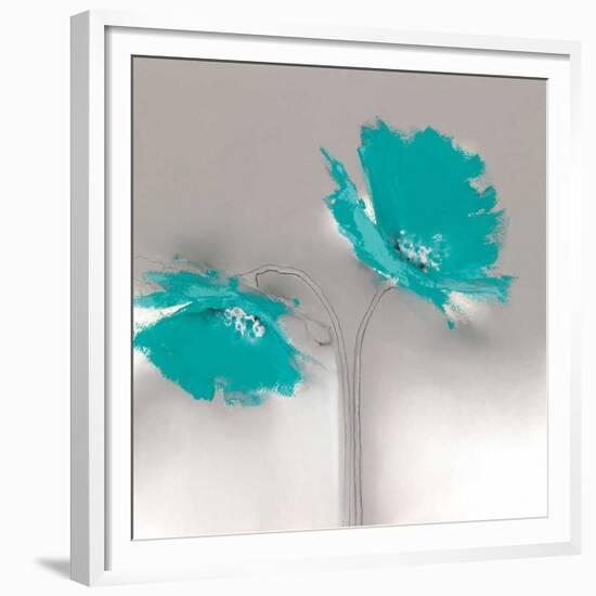 Aqua Platinum Petals II-J^P^ Prior-Framed Giclee Print