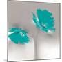 Aqua Platinum Petals II-J^P^ Prior-Mounted Giclee Print