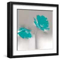 Aqua Platinum Petals II-J^P^ Prior-Framed Art Print