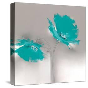 Aqua Platinum Petals II-J^P^ Prior-Stretched Canvas