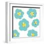 Aqua Pop Flowers-Jan Weiss-Framed Art Print