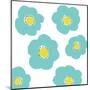 Aqua Pop Flowers-Jan Weiss-Mounted Art Print