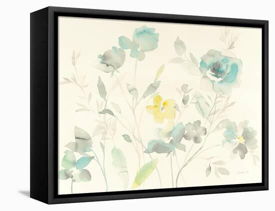 Aqua Roses-Danhui Nai-Framed Stretched Canvas