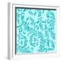 Aqua Teal Damask-Tina Lavoie-Framed Giclee Print