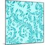 Aqua Teal Damask-Tina Lavoie-Mounted Giclee Print