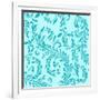 Aqua Teal Damask-Tina Lavoie-Framed Giclee Print