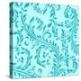 Aqua Teal Damask-Tina Lavoie-Stretched Canvas