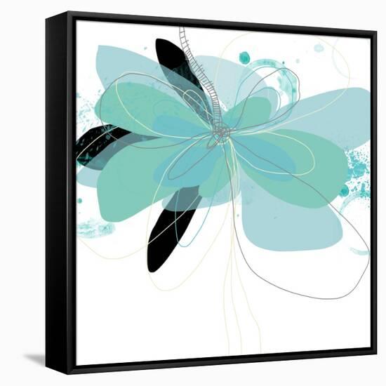 Aqua Undone - One-Jan Weiss-Framed Stretched Canvas