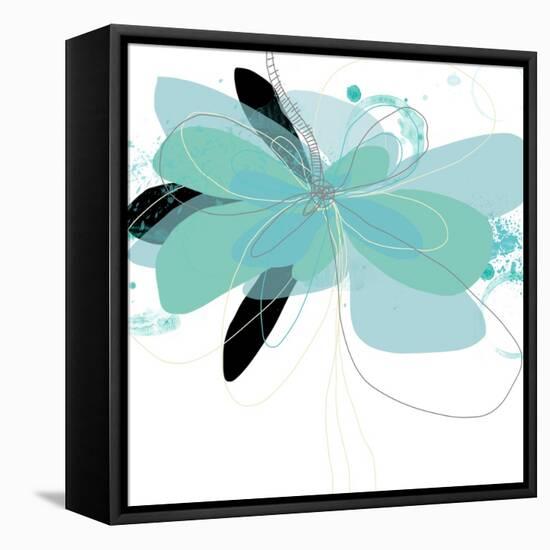 Aqua Undone - One-Jan Weiss-Framed Stretched Canvas