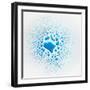 Aqua Water Drops-null-Framed Photographic Print