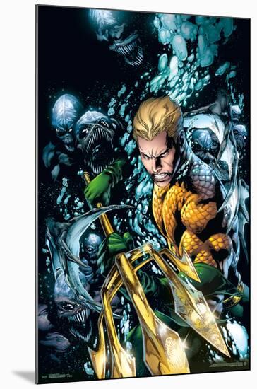 Aquaman- Stand Against the Trench-null-Mounted Poster