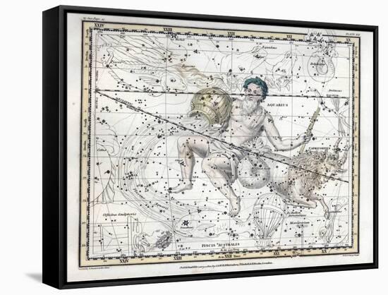 Aquarius and Capricornus, Zodiac, 1822-Science Source-Framed Stretched Canvas