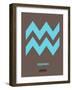 Aquarius Zodiac Sign Blue-NaxArt-Framed Art Print