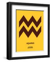 Aquarius Zodiac Sign Brown-NaxArt-Framed Art Print