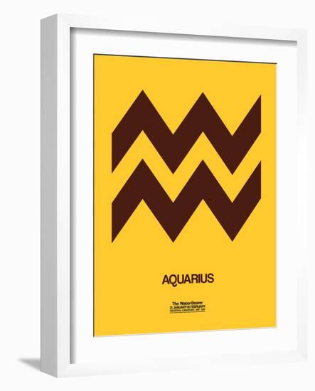 Aquarius Zodiac Sign Brown-NaxArt-Framed Art Print