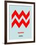 Aquarius Zodiac Sign Red-NaxArt-Framed Art Print