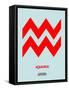 Aquarius Zodiac Sign Red-NaxArt-Framed Stretched Canvas