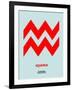 Aquarius Zodiac Sign Red-NaxArt-Framed Art Print