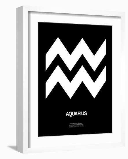 Aquarius Zodiac Sign White-NaxArt-Framed Art Print