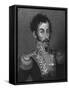 Aquatint Portrait of Simon Bolivar-null-Framed Stretched Canvas