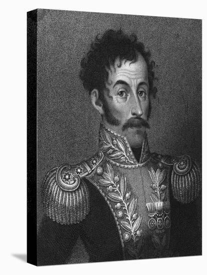 Aquatint Portrait of Simon Bolivar-null-Stretched Canvas