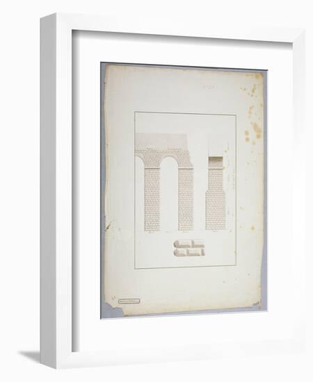 Aqueduct at Carthage (Pen and Ink with Wash on Paper)-James Bruce-Framed Giclee Print