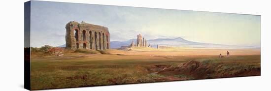 Aqueduct of Nero, Rome-Edward Lear-Stretched Canvas