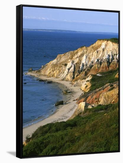 Aquinnah (Gay Head) Cliffs, Martha's Vineyard, Massachusetts, USA-Charles Gurche-Framed Stretched Canvas