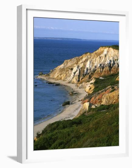 Aquinnah (Gay Head) Cliffs, Martha's Vineyard, Massachusetts, USA-Charles Gurche-Framed Premium Photographic Print