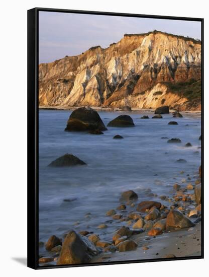 Aquinnah (Gay Head) Cliffs, Martha's Vineyard, Massachusetts, USA-Charles Gurche-Framed Stretched Canvas