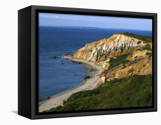 Aquinnah (Gay Head) Cliffs, Martha's Vineyard, Massachusetts, USA-Charles Gurche-Framed Stretched Canvas