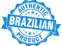 Brazilian Product Blue Grunge Stamp-aquir-Art Print